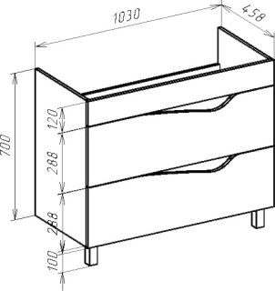 Тумба под раковину Bellezza Эйфория 105см бежевый 00000010068